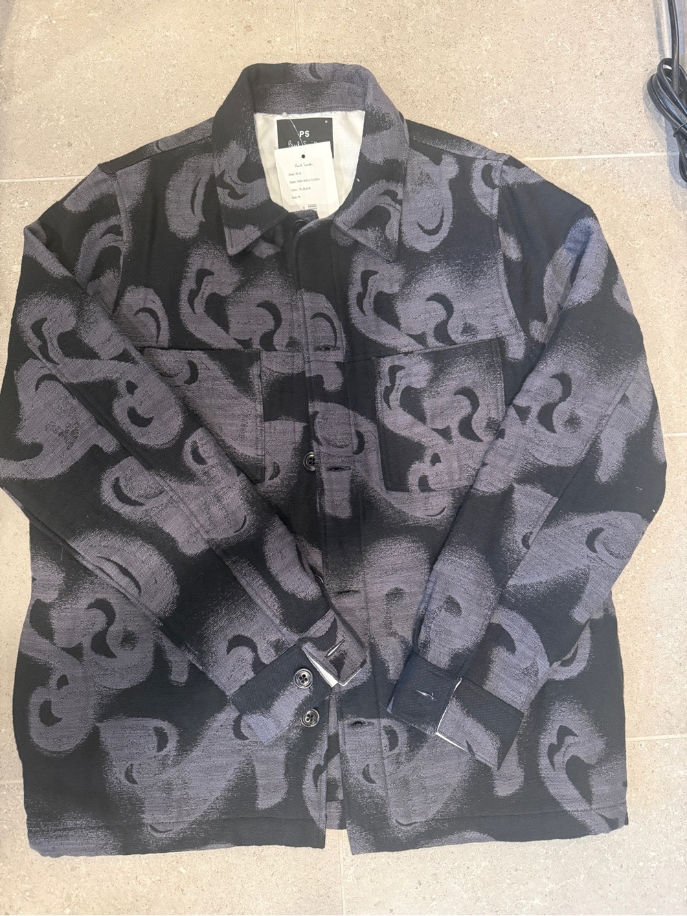Paul Smith Black & Gray Abstract Pattern Shirt Jacket